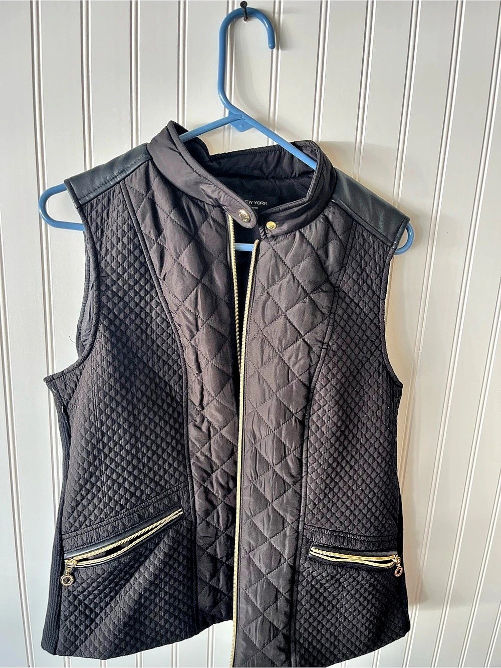 Marc New York Quilted Vest in Black Size Medium